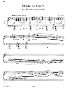 Étude de Chant for the Left Hand Alone, Op.330: Для одного исполнителя by Jacob Schmitt