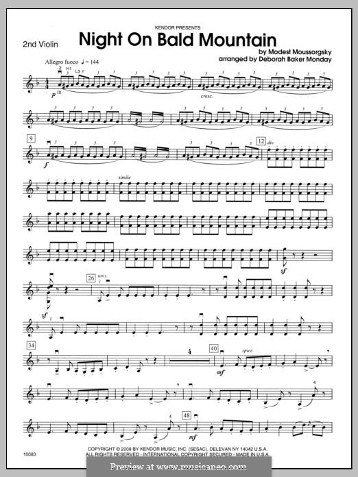 Ночь на лысой горе: Violin 2 part by Модест Мусоргский