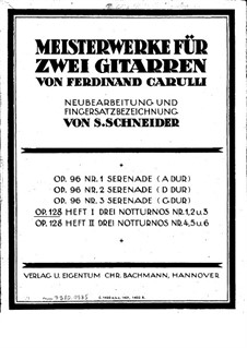 Шесть маленьких дуэтов для двух гитар, Op.128: Дуэты No.1-3 by Фердинандо Карулли