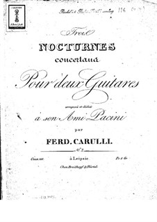 Три концертных ноктюрна для двух гитар, Op.143: Ноктюрн No.2 by Фердинандо Карулли