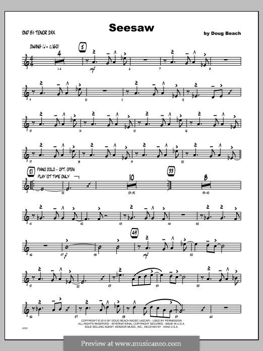 Seesaw: Tenor Sax 2 part by Doug Beach