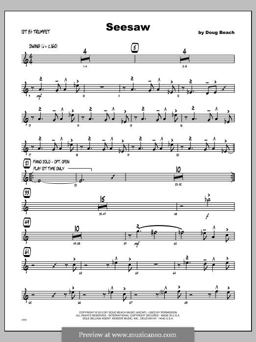 Seesaw: Trumpet 1 part by Doug Beach