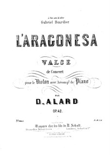 L'Aragonesa for Violin and Piano, Op.42: Партитура by Жан Дельфен Аляр