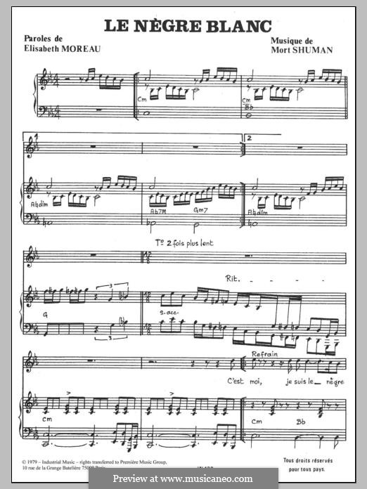 Le Nègre Blanc: Для голоса и фортепиано by Mort Shuman