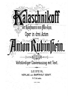 Купец Калашников: Акт I, для голосов и фортепиано by Антон Рубинштейн