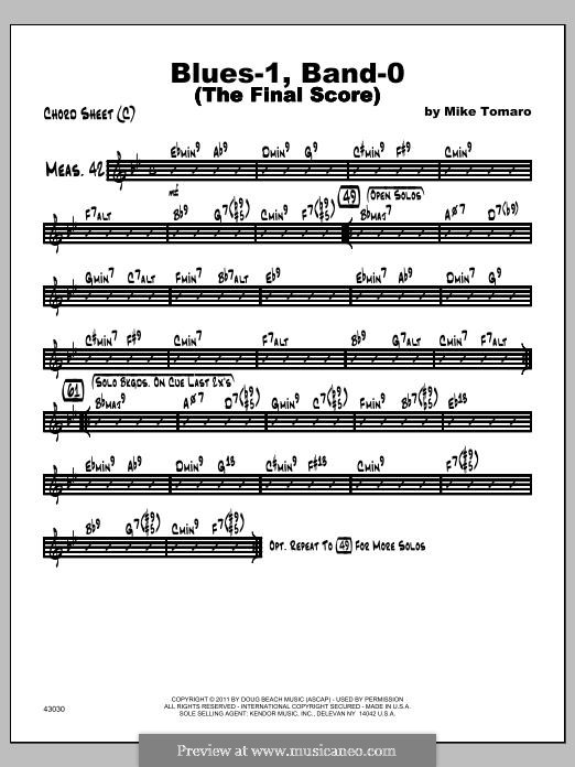 Blues-1, Band-0 (The Final Score): Chord Sheet C part by Mike Tomaro
