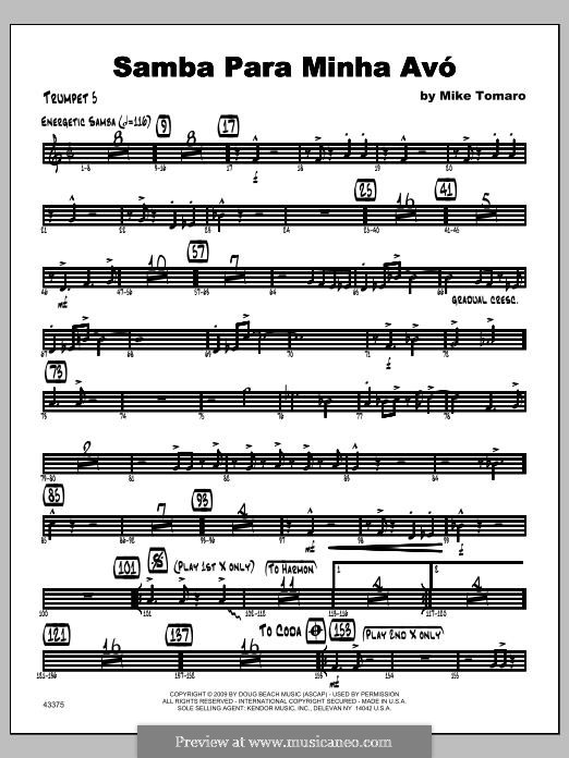 Samba Para Minha Avo: Trumpet 5 part by Mike Tomaro