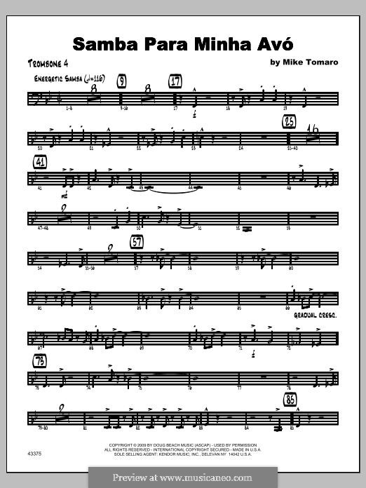 Samba Para Minha Avo: Trombone 4 part by Mike Tomaro