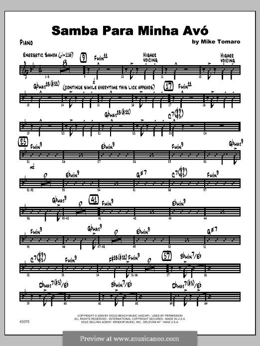 Samba Para Minha Avo: Партия фортепиано by Mike Tomaro