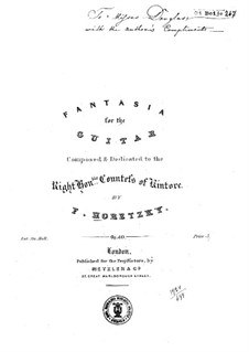 Fantasia for Guitar, Op.40: Fantasia for Guitar by Феликс Горецкий