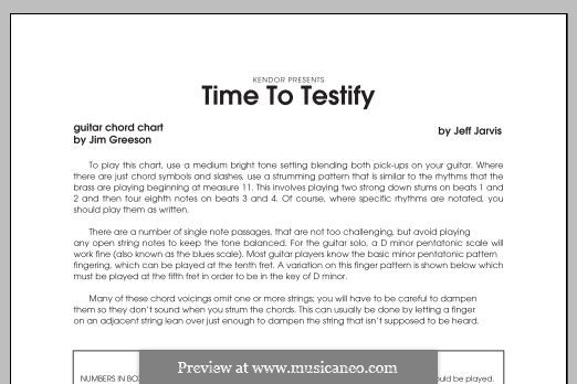 Time To Testify: Guitar Chord Chart part by Jeff Jarvis