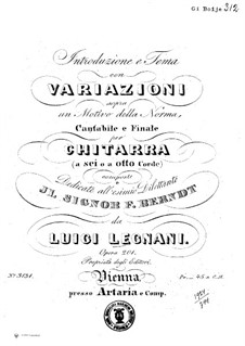 Introduzione e Tema con Variazioni sopra un Motivo della Norma, Op.201: Introduzione e Tema con Variazioni sopra un Motivo della Norma by Луиджи Леньяни