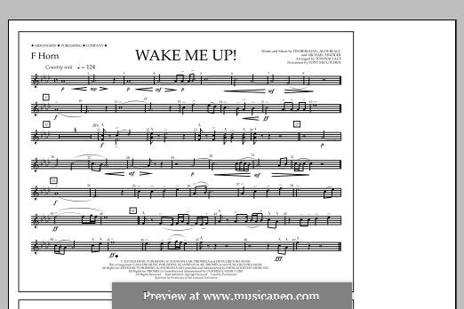 Wake Me Up! (arr. Tom Wallace): F Horn part by Aloe Blacc, Michael Einziger, Avicii, Arash Andreas Pournouri