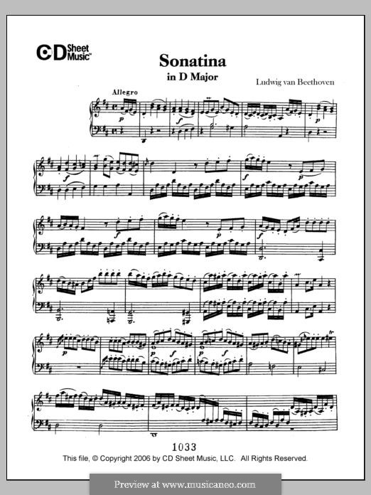Три сонатины для фортепиано, WoO 47: Sonatina No.3 in D Major by Людвиг ван Бетховен