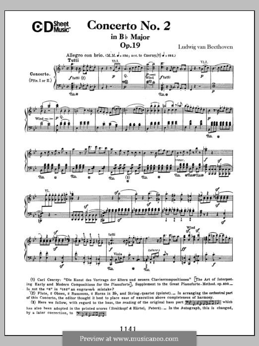 Концерт для фортепиано с оркестром No.2, Op.19: Версия для фортепиано by Людвиг ван Бетховен