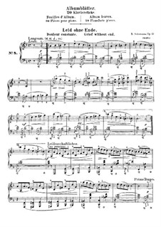 Листки из альбома, Op.124: No.8 Беспредельная скорбь by Роберт Шуман
