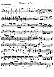 Менуэт соль мажор: Для гитары by Heinrich Albert