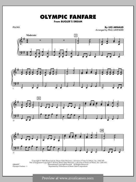 Bugler's Dream (Olympic Fanfare): Партия фортепиано by Leo Arnaud