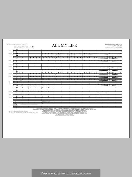 All My Life: Партитура by Christopher Shiflett, David Grohl, Nate Mendel, Taylor Hawkins