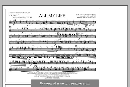 All My Life: Clarinet 1 part by Christopher Shiflett, David Grohl, Nate Mendel, Taylor Hawkins