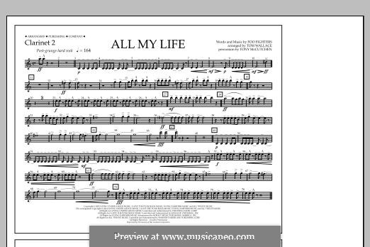 All My Life: Clarinet 2 part by Christopher Shiflett, David Grohl, Nate Mendel, Taylor Hawkins