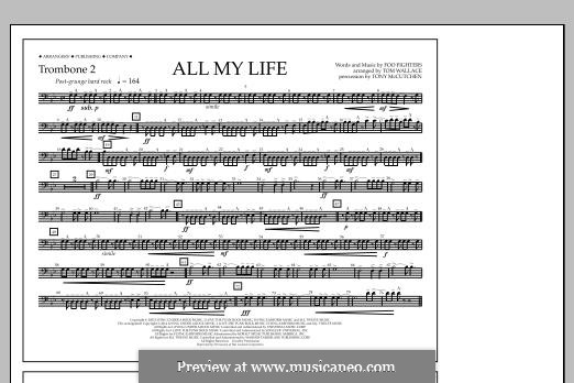 All My Life: Trombone 2 part by Christopher Shiflett, David Grohl, Nate Mendel, Taylor Hawkins