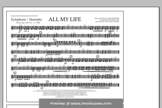 All My Life: Xylophone/Marimba part by Christopher Shiflett, David Grohl, Nate Mendel, Taylor Hawkins