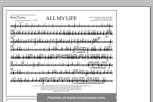 All My Life: Bass Drums part by Christopher Shiflett, David Grohl, Nate Mendel, Taylor Hawkins