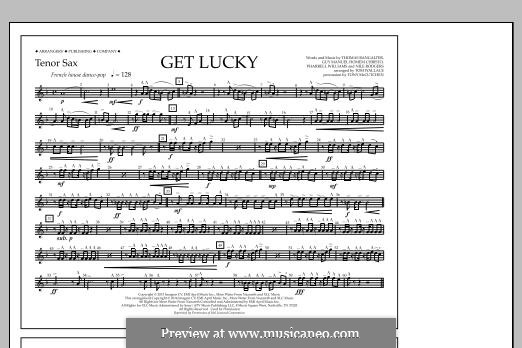 Get Lucky (arr. Tom Wallace): Tenor Sax part by Nile Rodgers, Pharrell Williams, Thomas Bangalter, Guy-Manuel de Homem-Christo