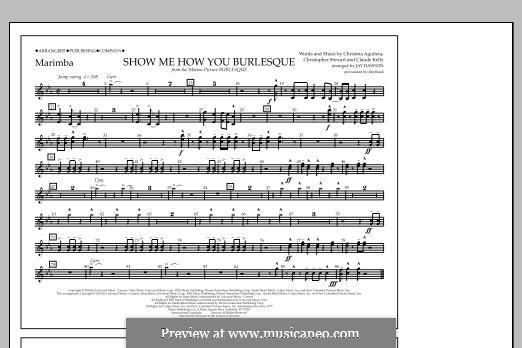 Show Me How You Burlesque: Marimba part by Tricky Stewart , Claude Kelly