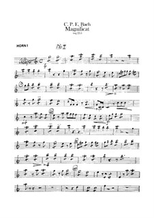 Магнификат ре мажор для солистов, хора и оркестра, H 772 Wq 215: Партии валторн by Карл Филипп Эммануил Бах