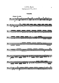Симфония No.3 фа мажор, H 665 Wq 183:3: Партия скрипки by Карл Филипп Эммануил Бах