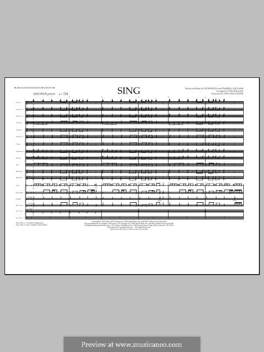Sing (arr. Tom Wallace): Партитура by Ed Sheeran, Pharrell Williams
