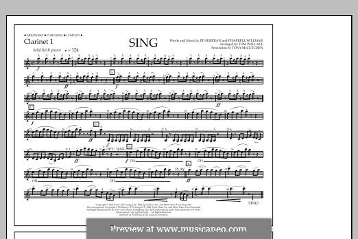 Sing (arr. Tom Wallace): Clarinet 1 part by Ed Sheeran, Pharrell Williams