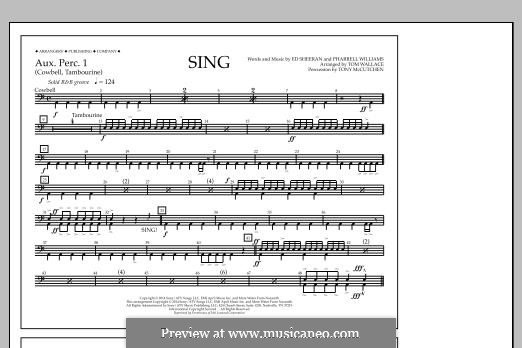 Sing (arr. Tom Wallace): Aux. Perc. 1 part by Ed Sheeran, Pharrell Williams