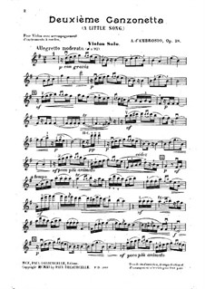 Канцонетта No.2, Op.28: Скрипка - сольная партия by Альфредо д'Амброзио