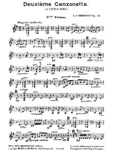 Канцонетта No.2, Op.28: Скрипка II by Альфредо д'Амброзио