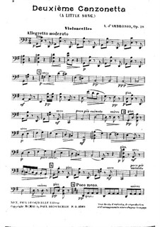 Канцонетта No.2, Op.28: Партия виолончели by Альфредо д'Амброзио