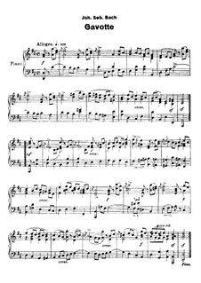 Гавот: Версия для фортепиано by Иоганн Себастьян Бах