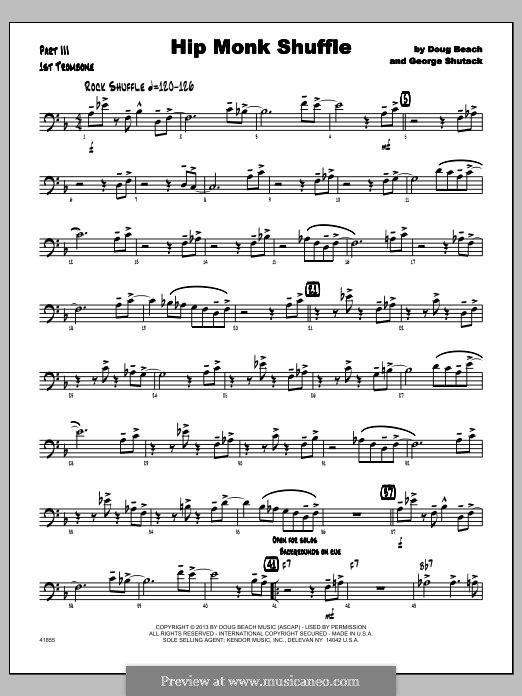 Hip Monk Shuffle: Part 3 - Trombone part by Doug Beach