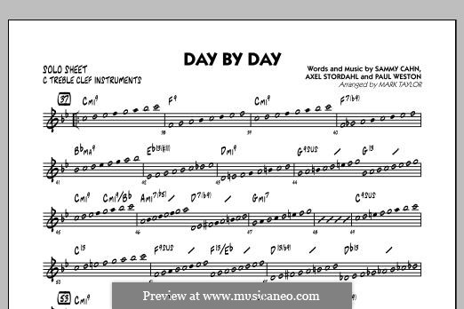 Day By Day (Frank Sinatra): C Solo Sheet part by Axel Stordahl, Paul Weston