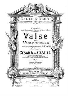 Вальс для виолончели и фортепиано, Op.52: Партитура by Чезаре Казелла