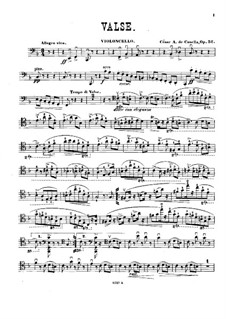 Вальс для виолончели и фортепиано, Op.52: Сольная партия by Чезаре Казелла