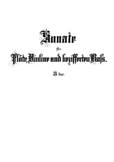 Соната для флейты, скрипки и клавесина соль мажор, BWV 1038: Партитура by Иоганн Себастьян Бах
