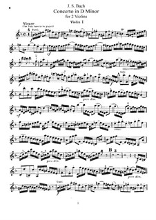 Двойной концерт для двух скрипок, струнных и бассо континуо ре минор, BWV 1043: Переложение для двух скрипок и фортепиано – партия первой скрипки by Иоганн Себастьян Бах