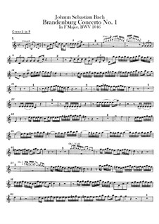 Бранденбургский концерт No.1 фа мажор, BWV 1046: Партии валторн by Иоганн Себастьян Бах