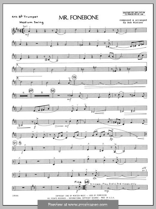 Mr. Fonebone: 4th Bb Trumpet part by Bob Mintzer