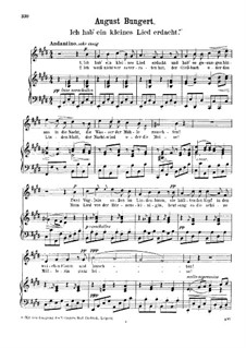 Ich hab' ein kleines Lied erdacht, Op.49 No.9: Ich hab' ein kleines Lied erdacht by Август Бунгерт