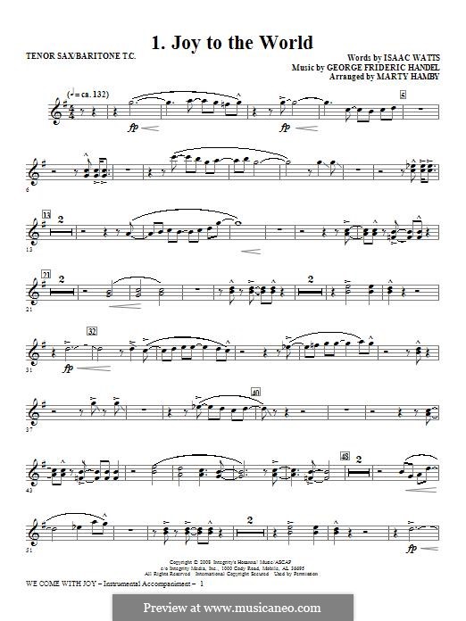 We Come with Joy Orchestration: Bb Tenor Sax/Bar. TC (Trb 1,2) part by Георг Фридрих Гендель