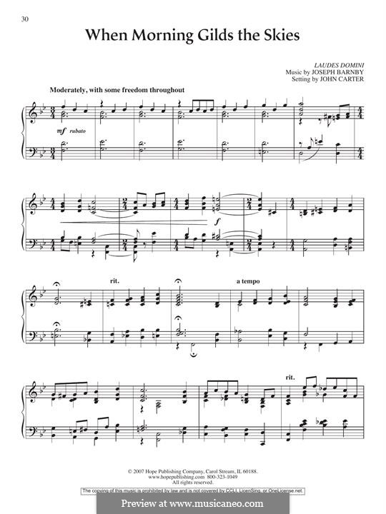 When Morning Gilds the Skies: Для фортепиано by Джозеф Барнби